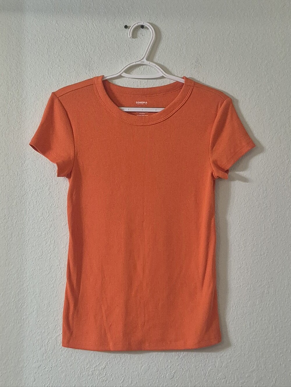 Sonoma Bright Orange Short Sleeve Ribbed Tee
